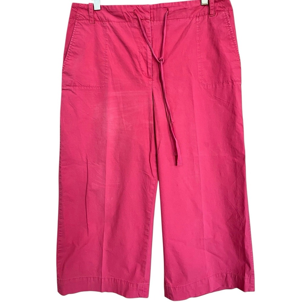 Talbots Heritge Pants Womens Size 18 Salmon Pink Wide Leg 4 Pocket Flat Front